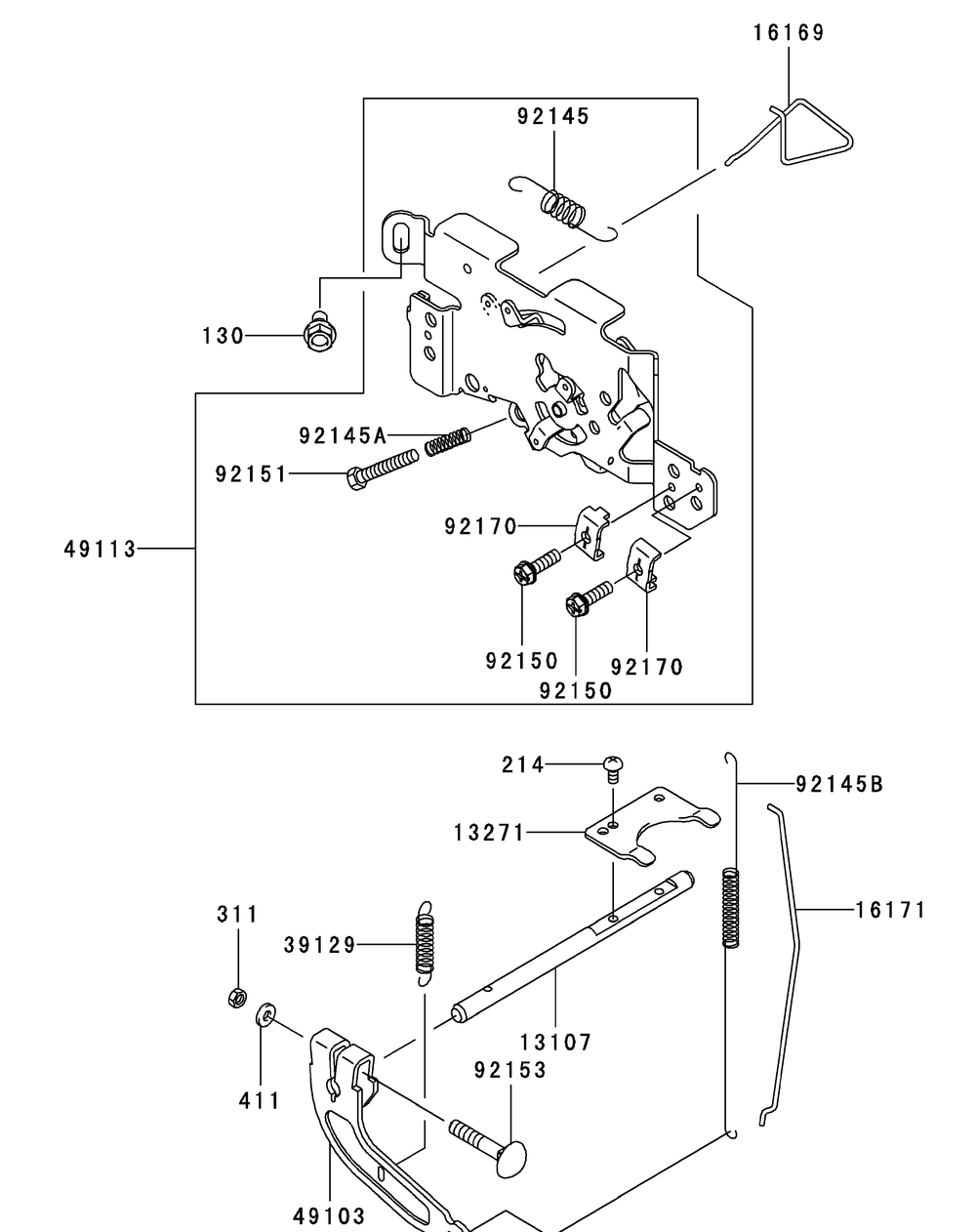 Kawasaki Fh680v-Ds29 Control Equipment Diagram and Parts List for M48-KW (53AI8CT2050-23HP)(2010) Cub Cadet Lawn Tractor